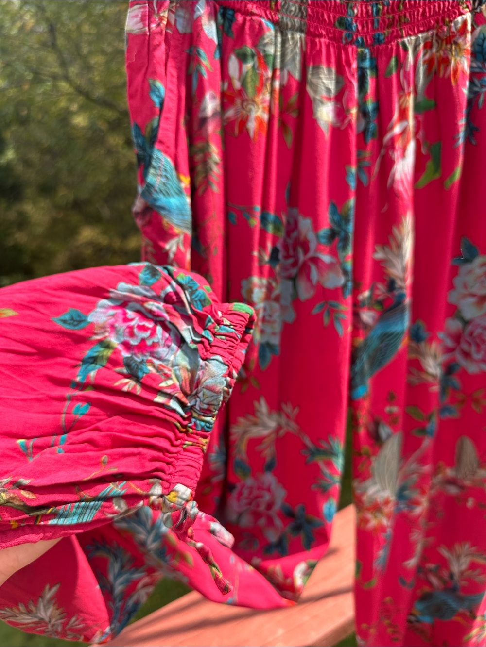Johnny Was Malakye Floral Smocked Jogger Floral Tropical Print - Picture 4 of 5